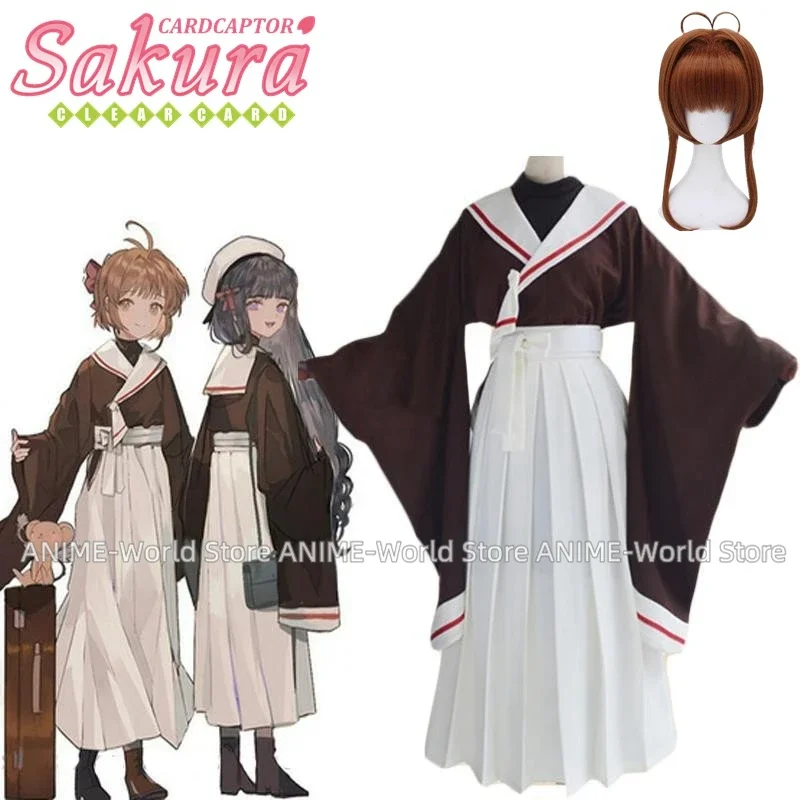 Anime Card Captor Sakura Sakura Kimono Uniform Wig Cosplay Costume Any Size