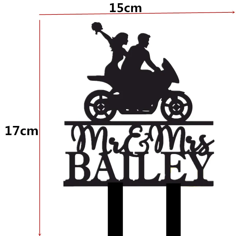 Personalized Custom Biker Couple Wedding cake topper Bride and Groom with motorbike ,Motorcycle  Topper Engagement Anniversary