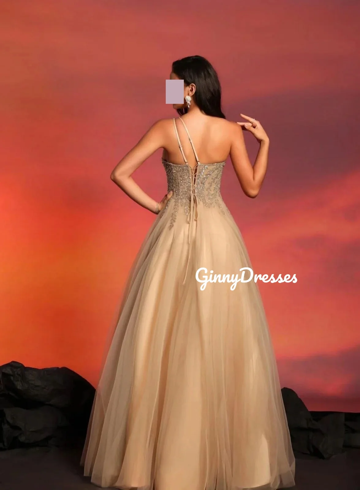 Personalizar vestidos de baile a linha de um ombro até o chão vestidos de noite de luxo beadings zíper até sem mangas vestidos de fiesta