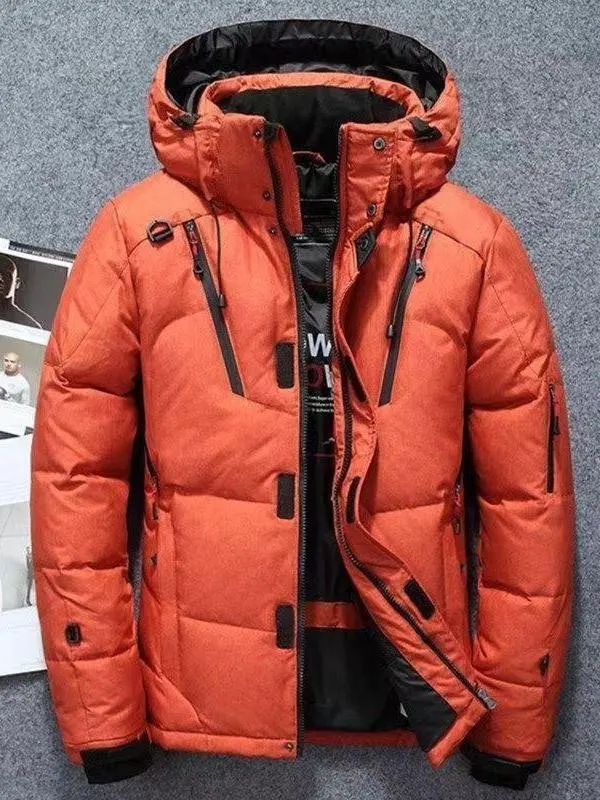 

Men's Outdoor ort down Jaet Thi Warm Korean Sle White Du Feather 2025 Winter New Sle Spor Sle Coat