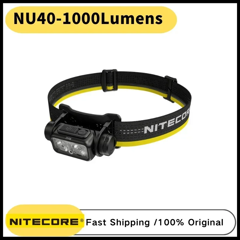

NITECORE NU40 1000 люмен, 5 режимов освещения, перезаряжаемый компактный и легкий налобный фонарь для бега по пересеченной местности, работы, рыбалки