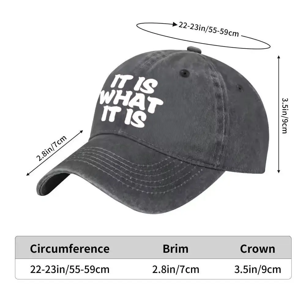 A Men'S Baseball Cap That Is What It Is, Featuring an Outdoor Fashion Design, Adjustable for Casual Wear, Urban Style, Lightweig
