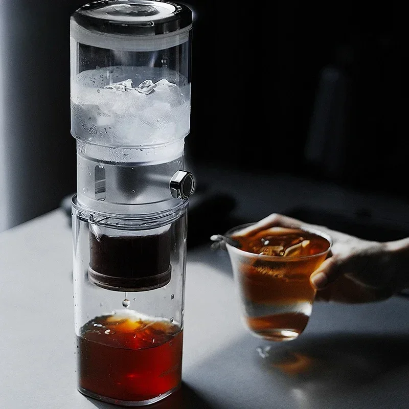 Large Capacity Home Hand Brew Cold Brew Coffee Drip Pot Set Ice Cool Coffee Drip Filter Made of Transparent Plastic