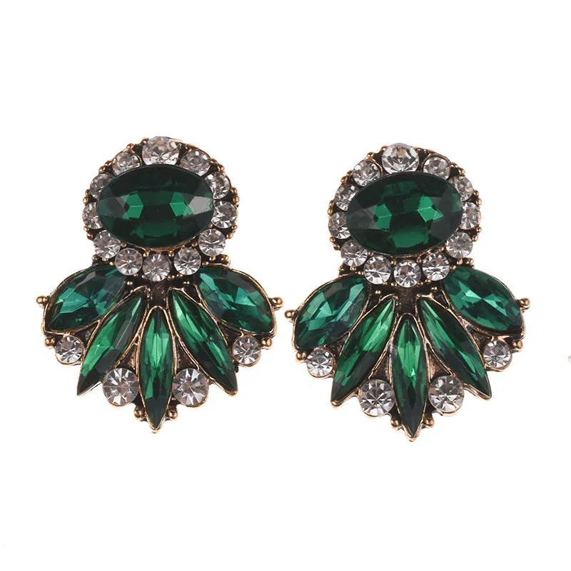 Cross-border accessories, new fashion big-name alloy diamond-encrusted earrings, source manufacturers, overseas one-piece delive