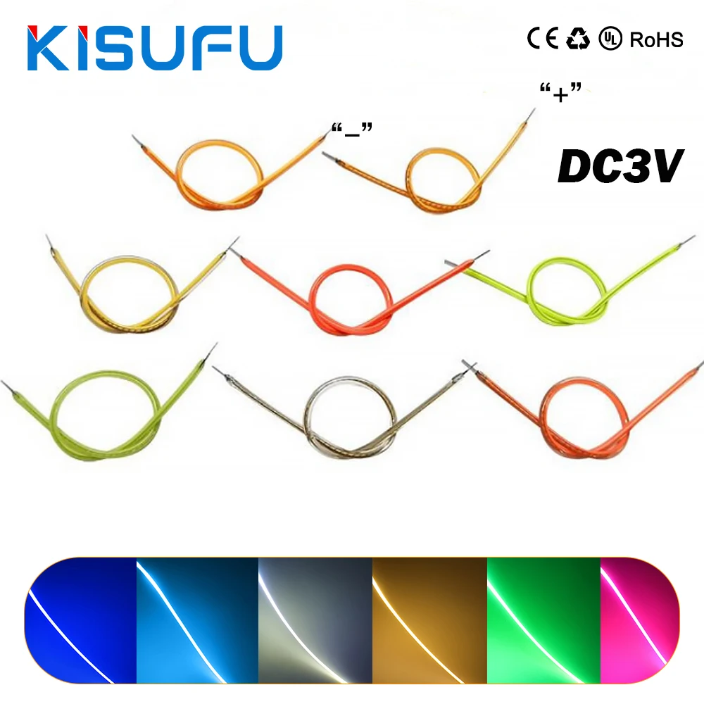 

3V LED Filament Flexible Multicolors 60mm 80mm 95mm 125mm 185mm 200mm 300mm 450mm for Edison Bulb DIY Parts LED COB Diode Decor