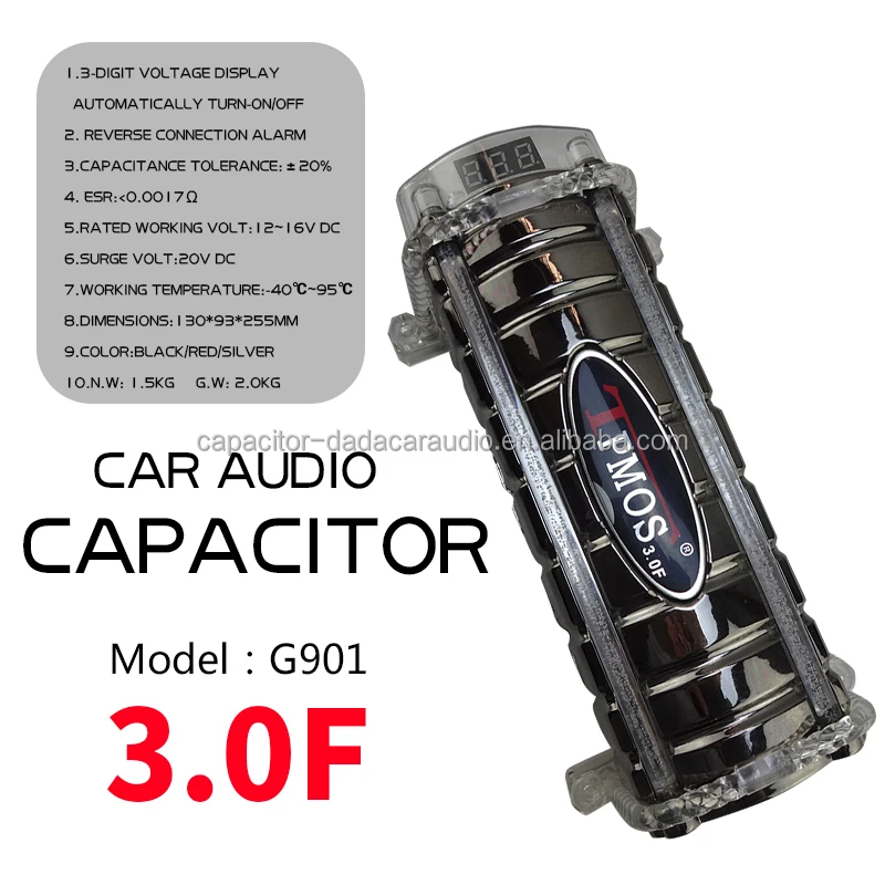 G-901car Audio Digital Display Capacitor TPMOS Car Audio Accessories Electrolytic  Capacitor Hybrid Capacitor Car Amplifier