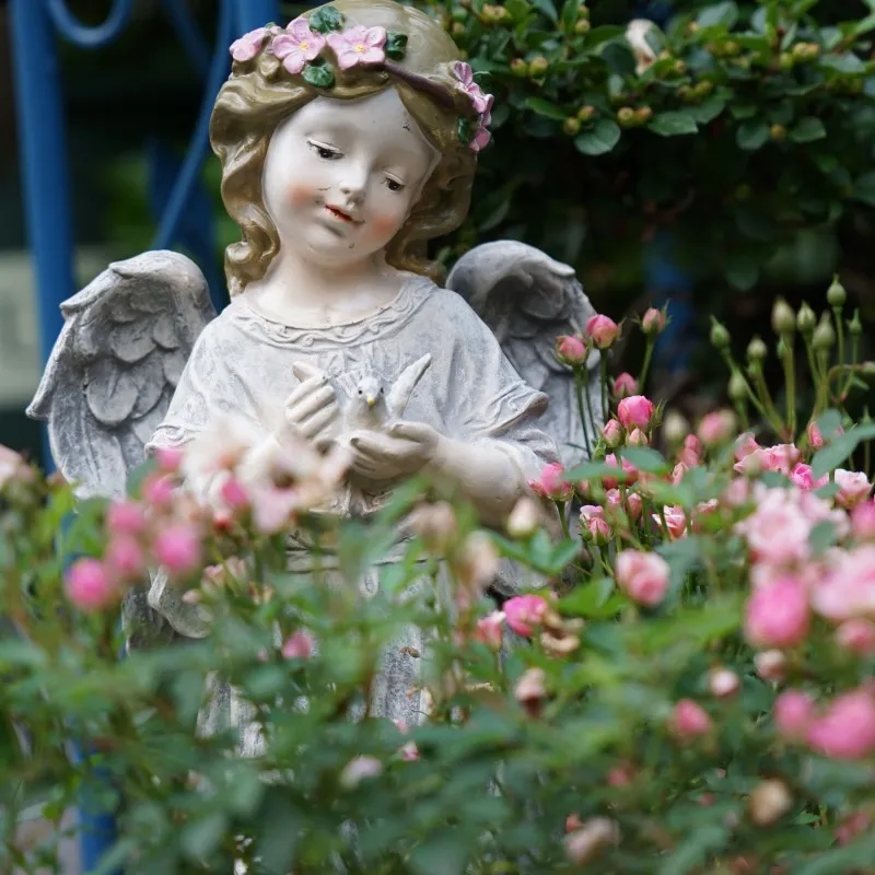 

American country retro resin angel ornaments balcony outdoor garden fashion shop creative decorations