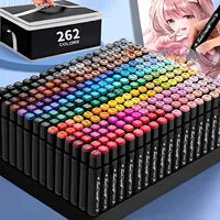 12-262 Colors Alcohol Felt Markers Pens Dual Tip Permanent Artist Art School Supplies Manga Sketching Markers Student Gift