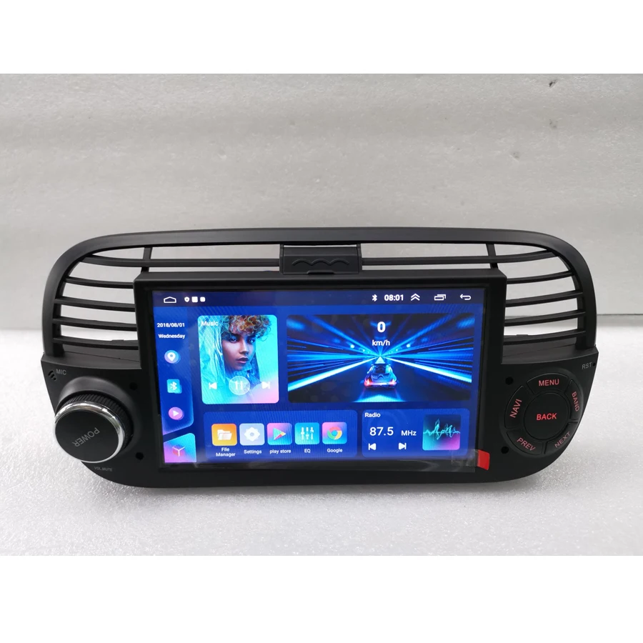 Carplay Auto Android 15 12G+512G IPS Car Multimedia Player GPS Map 4G LTE WIFI RDS Radio For Fiat 500C 595 Abarth 2007-2016