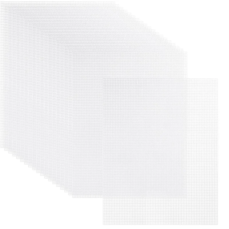 

YWDZ-20 Sheets Plastic Canvas, 13X10.2Inch 7CT Transparent Plastic Mesh Canvas Sheets For Embroidery Cross Stitch Mesh Sheets Du