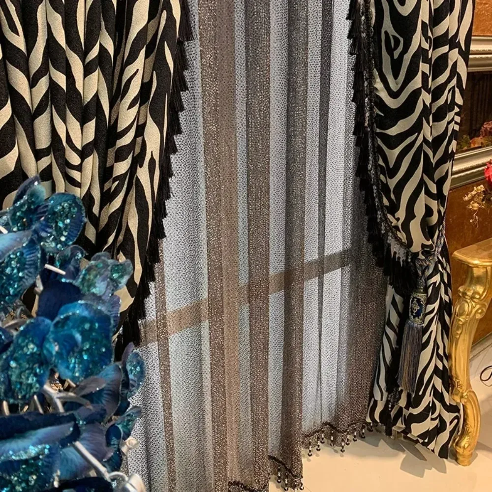 Luxury Modern French American Curtains For Living Room Bedroom Bay Window Blackout Sound Insulation High Precision Customization