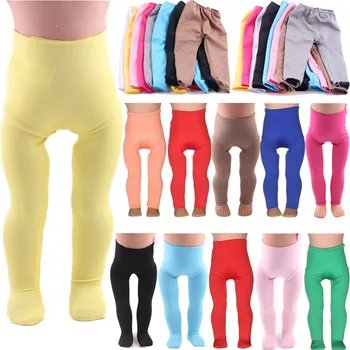 Accessoires de poupée, Legging Strampelanzug de couleur unie pour bébé nouveau-né de 43cm et vêtements de poupée américaine de 18 pouces, jouet cadeaux pour bébé fille