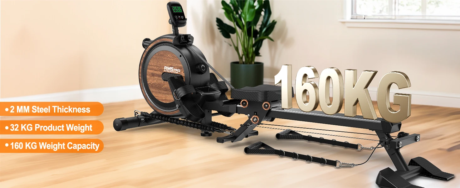 Magnetisches Rudergerät mit Einzigartigem Seilsystem, 2-in-1 Kardio- & Krafttraining, Bluetooth-Monitor, Tablet-Halterung, 160KG Maximalgewicht – Detail 7