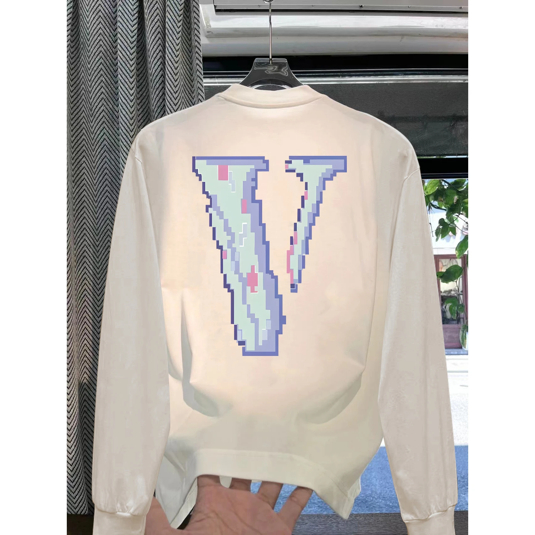 

Хлопковая футболка Long Sve, мужская повседневная уличная одежда высокого качества на заказ для пар, модная солнцезащитная одежда...