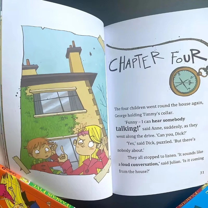 15 Buku Koleksi Cerita Pendek Petualangan Lima Orang Terkenal Buku Komik Buku Bacaan Anak Versi Bahasa Inggris Set Kotak Hadiah