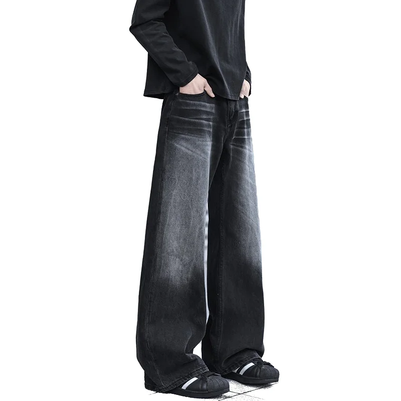 

Men's Fashion Jeans - Breathable Cotton Blend American Streetwear Style Wide-Leg Trousers, Unisex Versatile Urban Utility Wear