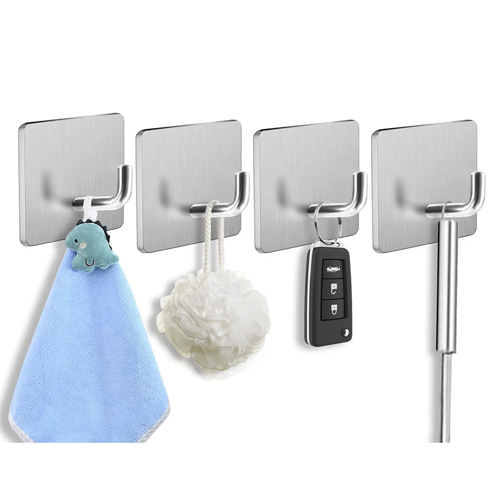 Suporte Parede Aço Inoxidável Com Fita Adesiva Super Forte Para Toalhas Roupas Banheiro Cozinha