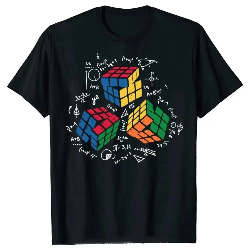 Exploding Rubix Rubics Cube Gift Funny Pattern Print T-Shirt Summer Fashion Casual Comfort Soft Cotton Classic Men Tops Tees
