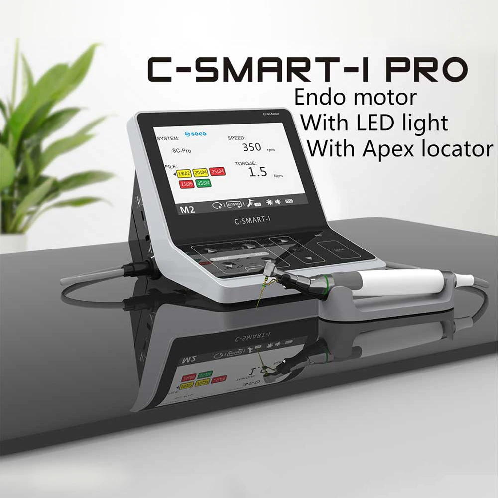 

COXO C-SMART-I PRO Endo Motor Dental Root Canal Treatment Device Big Color LCD Screen Paired with 16:1 Contra-Angle Handpiece