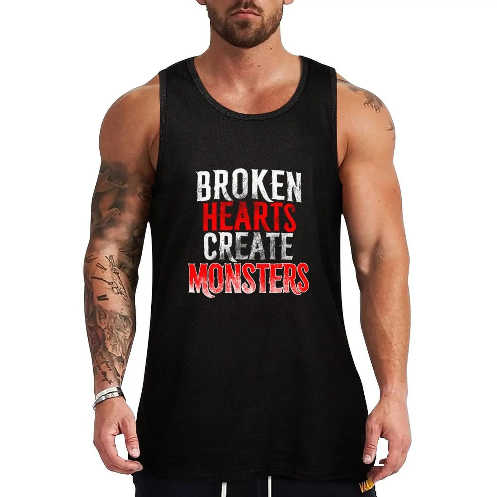 

Broken Hearts Create Monsters Tank Top Street Style Casual Tank Top Urban Sleeveless Top