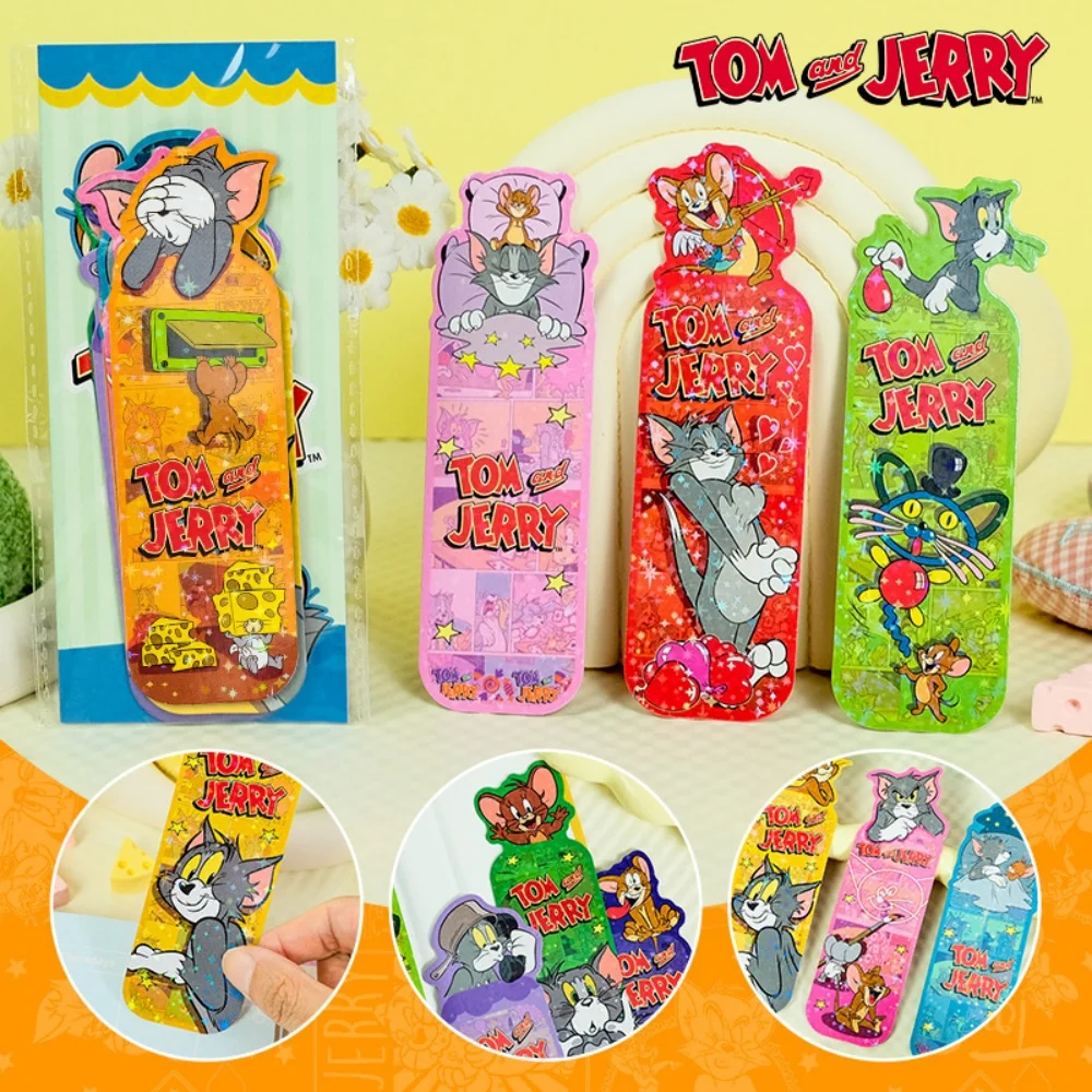 Marcadores de página de oficina de biblioteca Tom y Jerry genuinos, marcapáginas de papel estético DIY, marcadores de página de lector de estudiantes, decoración para niñas