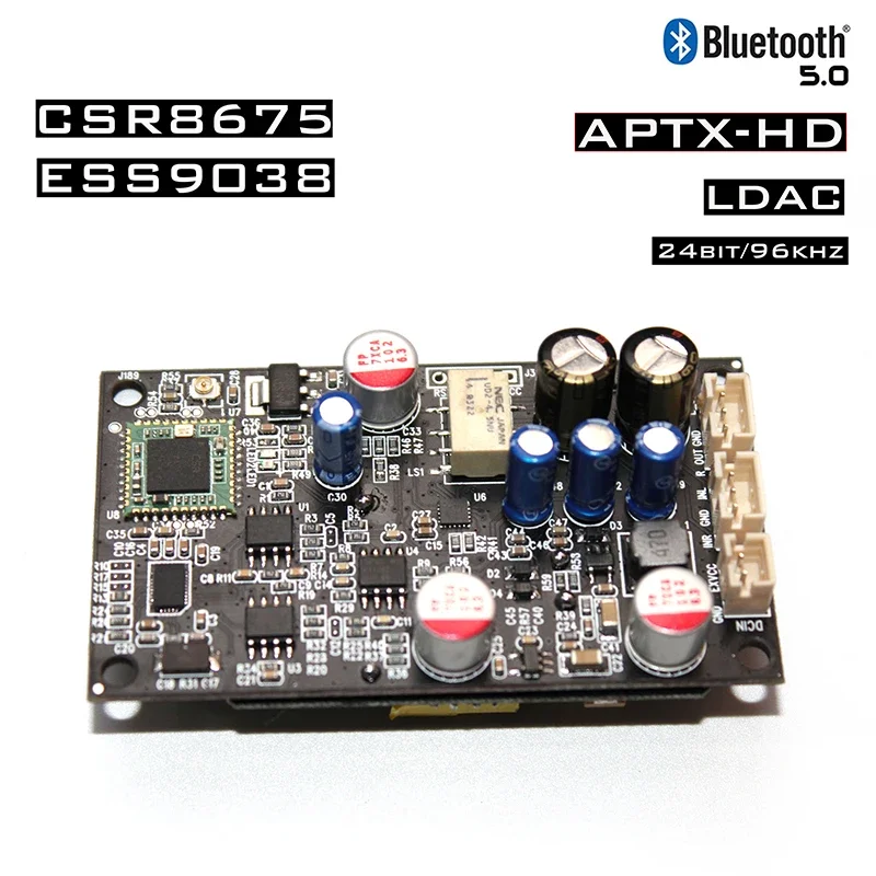 Isolated Power Regulator Module ES9038 CSR8675 Bluetooth 5.0 Receive Decode Support LDAC/APTX 24bit/96Khz