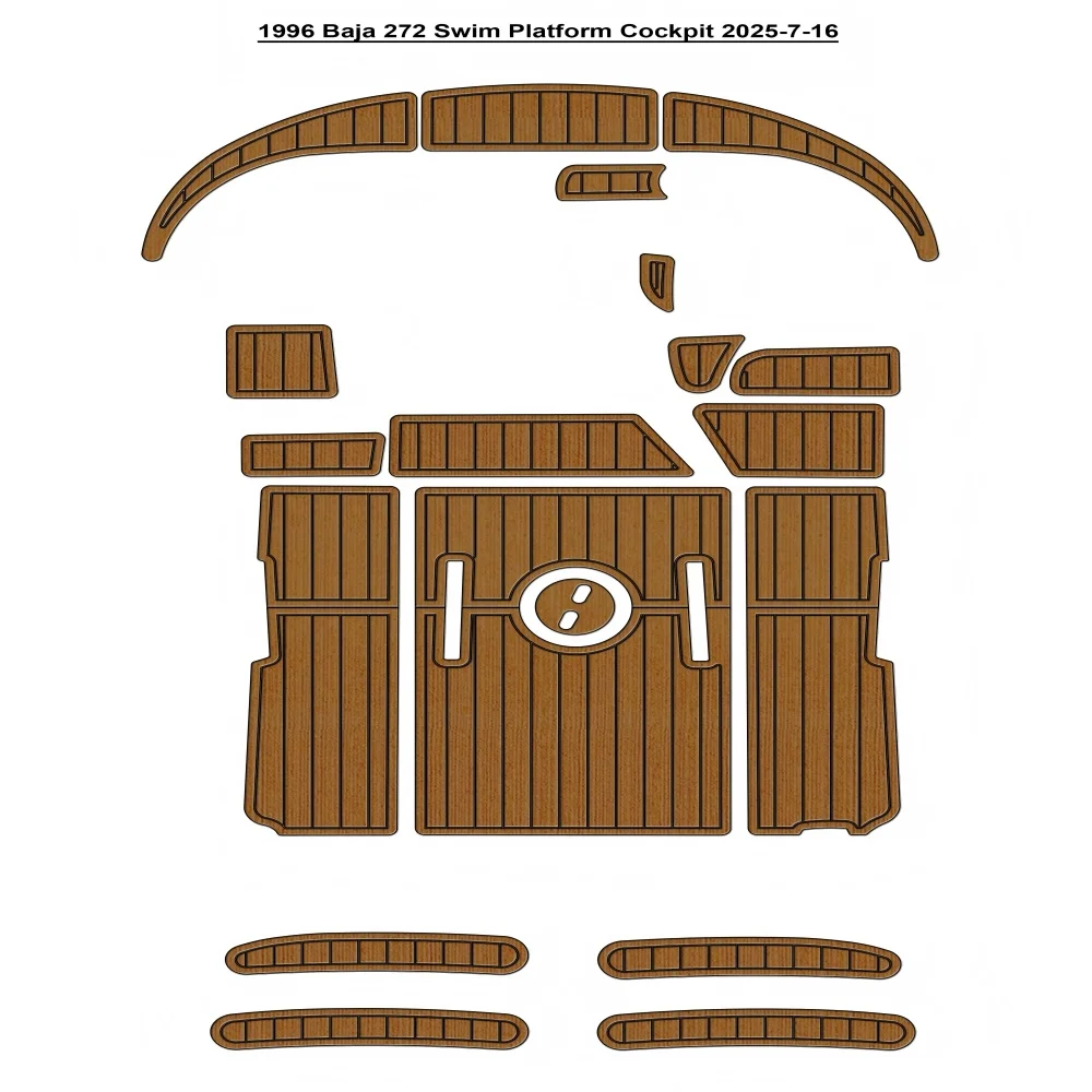 

1996 Baja 272 Swim Platform Cockpit Pad Boat EVA Teak Deck Floor Mat SeaDek MarineMat Style Self Adhesive