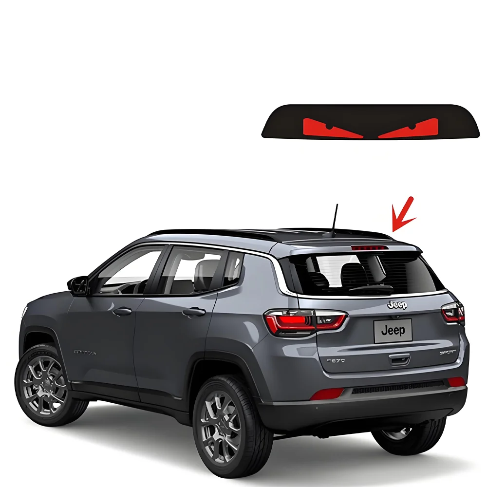 Devil Eyes Style Car Rear High Mount Braking Light Cover Trim for Jeep Compass 2017-2026 Exterior Accessories