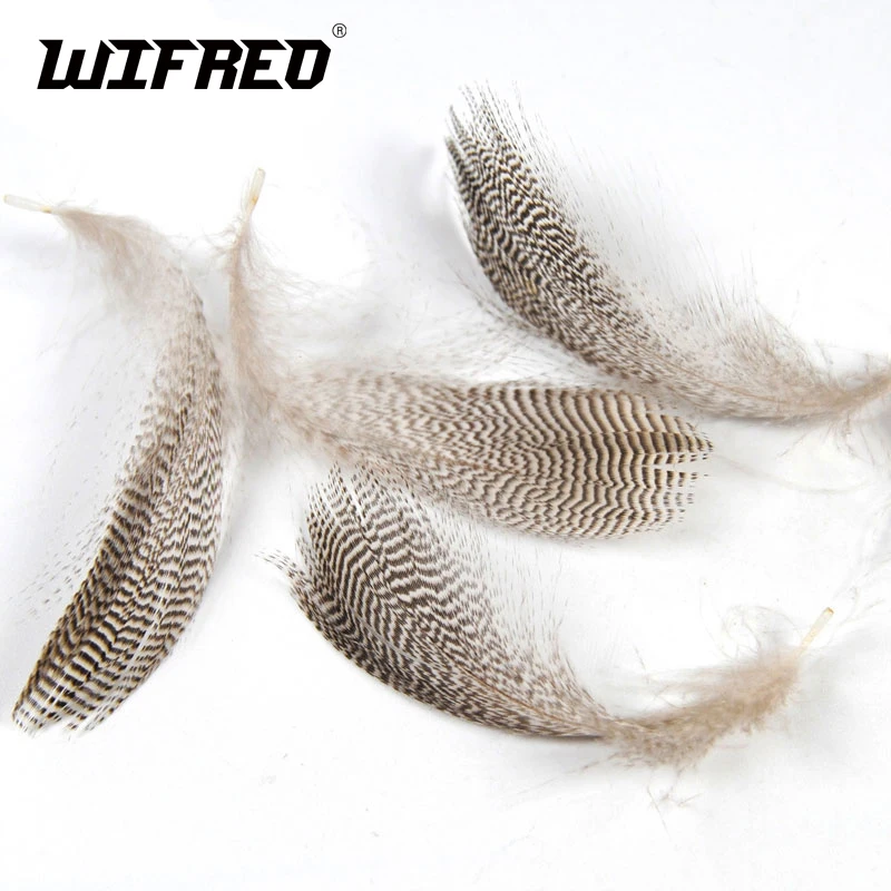 Wifreo 20PCS/Bag Natural Barred Mallard Duck Flank Feathers Wild Goose Hair for Fly Wings Tails Streamers Fly Tying Material