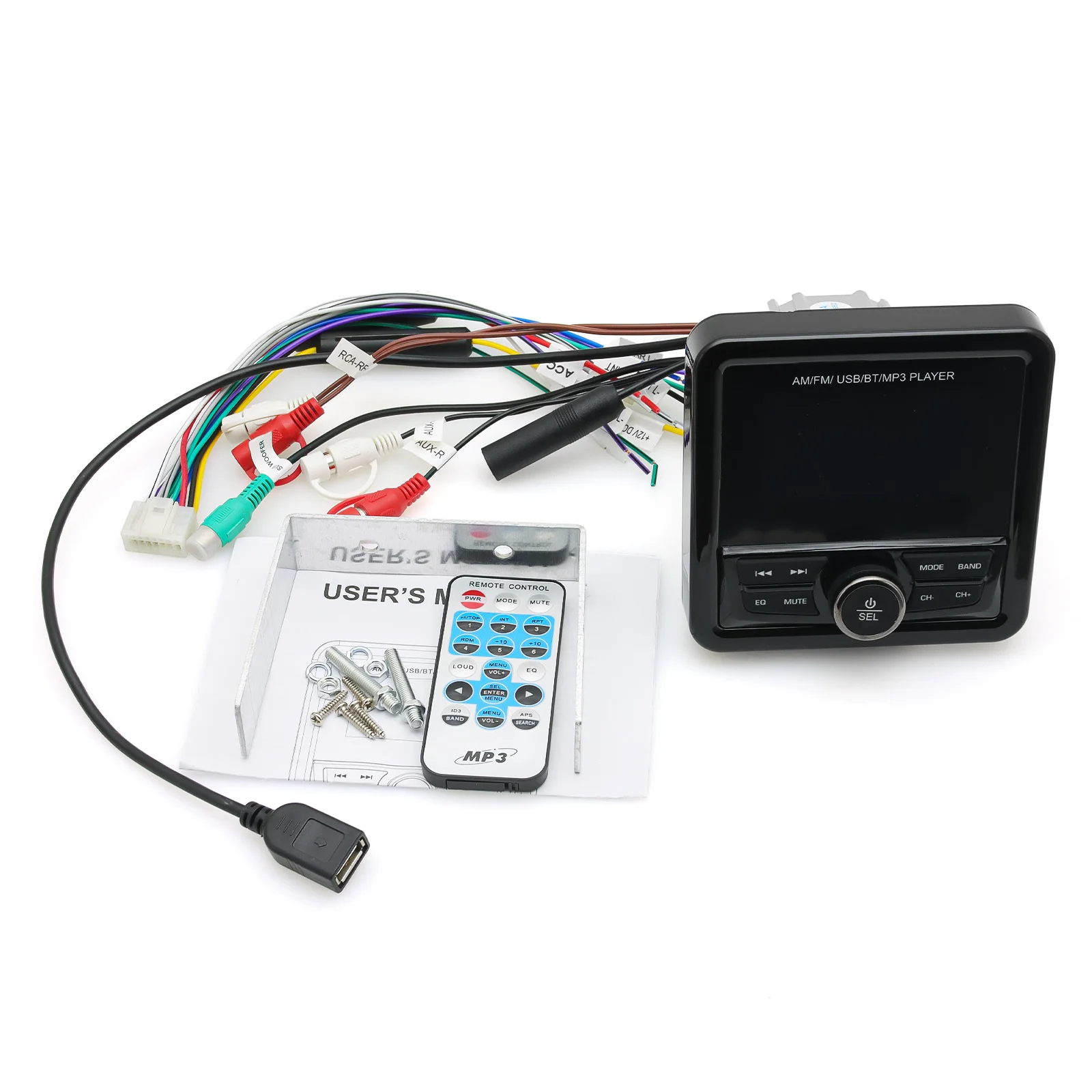 بلوتوث متوافق FM AM الوسائط الرقمية مشغل الصوت مقاوم للماء البحرية راديو قارب ستيريو لليخوت ATV UTV عربة جولف دراجة نارية #6