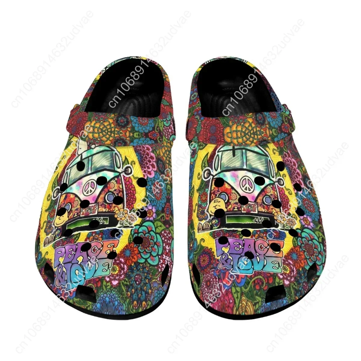 Outdoor Slippers Women Summer Peace and Love Design Print Fashion Ladies Home Sandals Shoes Woman Flats Breathable Beach Slides