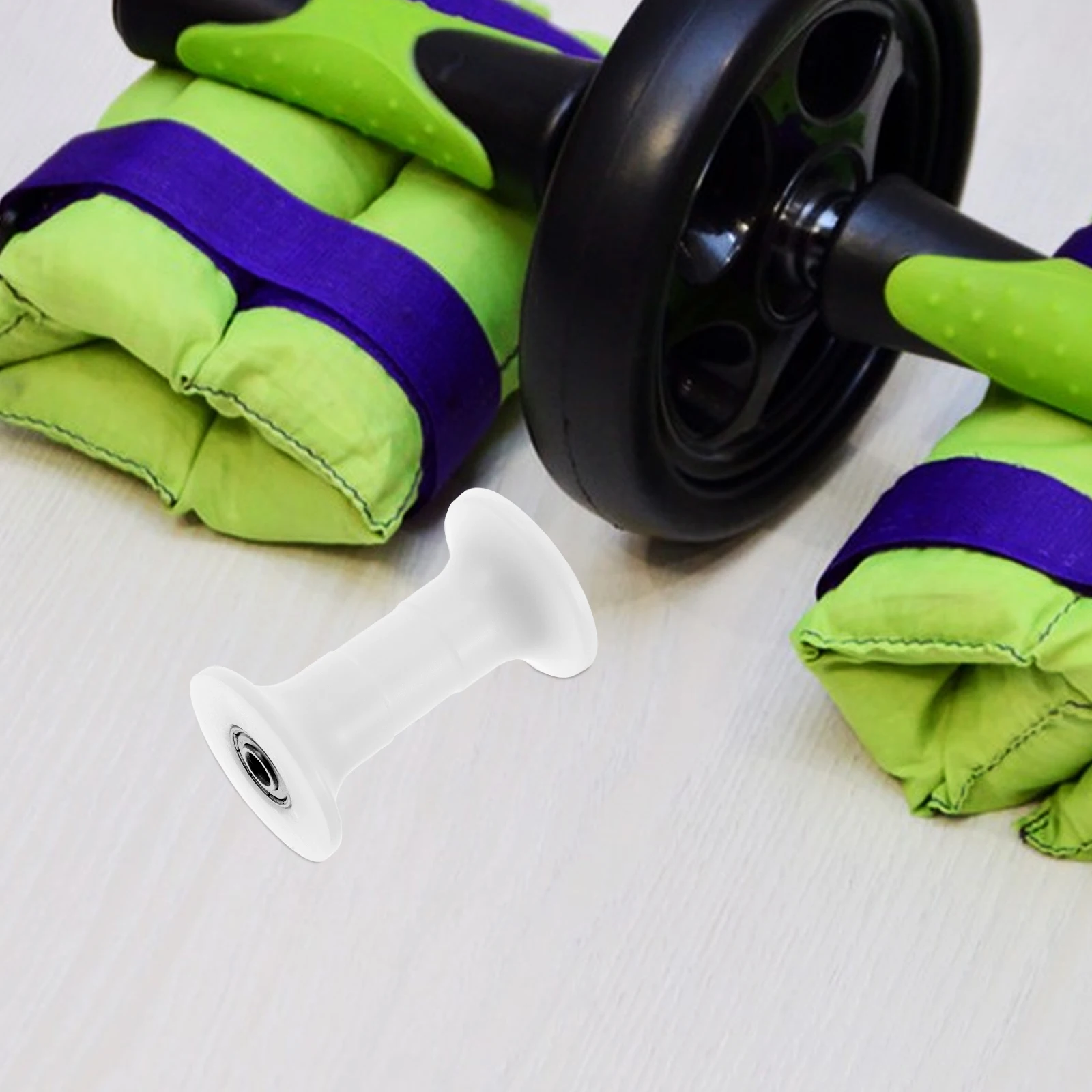 

Abdominal Machine Roller Board Wheel Cruncher Rowing Assembling Wood Core White Fitness