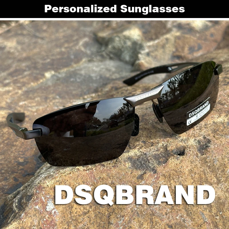 

DSQBrand Retro Half Frame Sunglasses Fishing Outdoor Driving Men and Women Polarized Sunglasses Luxury High Quality UV400