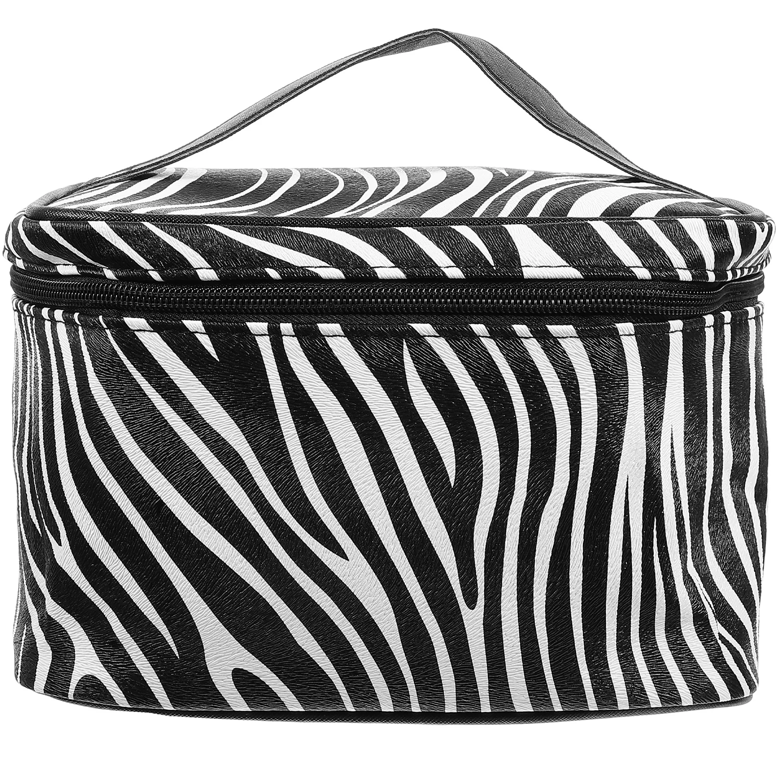 

Black White Zebra Pattern Storage Bag Large Capacity Portable Makeup Organizer PU Travel Toiletry Bag Women Cosmetics Pouch