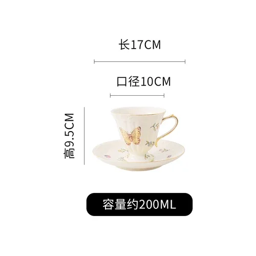 

White Coffee Cup and Home Living Room Table Desktop Decoration Exquisite Teapot Tea Set Decor