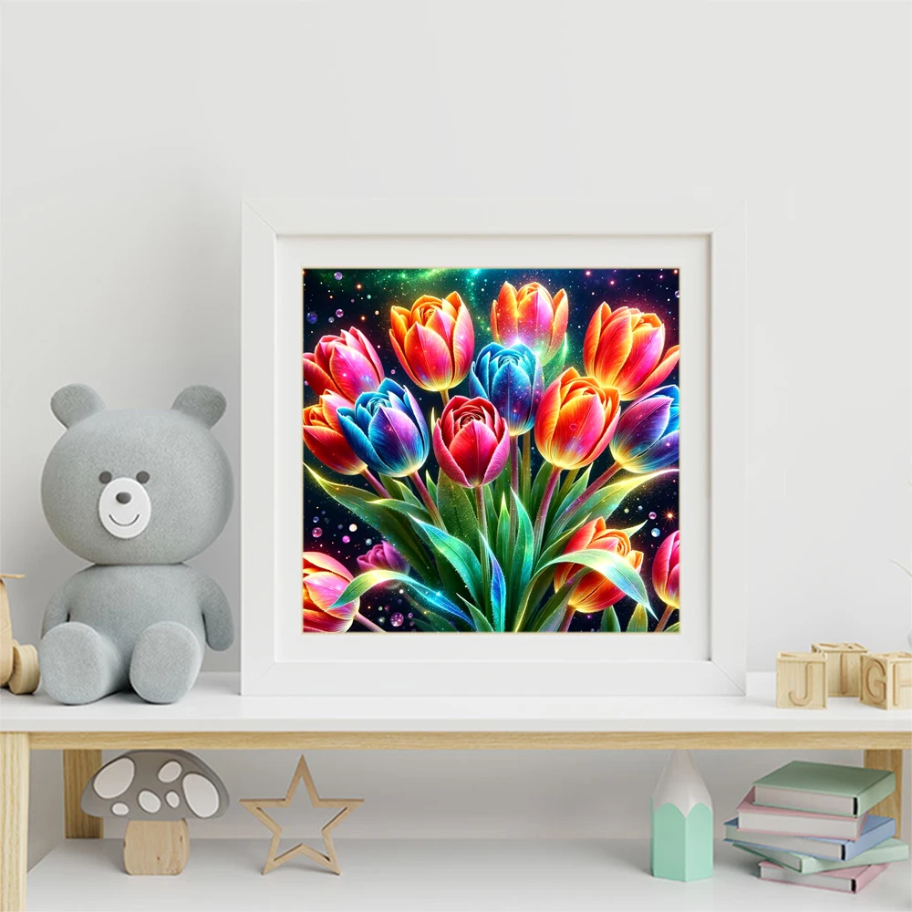 Diamond Mosaic Tulip Flower Suitable for Beginners Diamond Painting Picture of Rhinestones DIY Embroidery Unique Gift - view 3