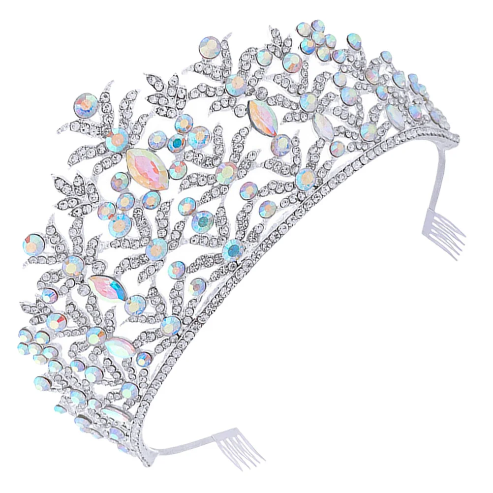 Tiara ślubna z kryształkami, korona ślubna, błyszcząca opaska na głowę dla panny młodej, akcesoria do włosów na ceremonię, dekoracja, tiara ślubna