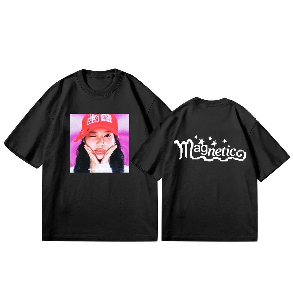 KPOP ILLIT Album SUPER REAL ME T-Shirt Fashion Printed Cotton Short Sleeves MINJU IROHA WONHEE MOKA YUNAH Fans Summer Clothes