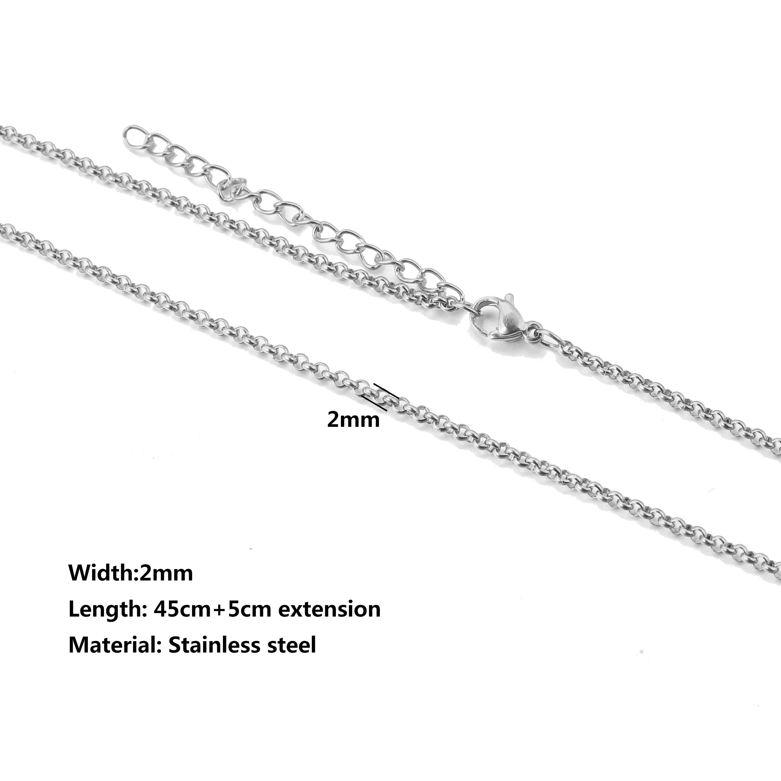 5 stks roestvrij stalen kralen ketting Cuba Cross O rimpel ketting verguld goud 45 cm verstelbare ketting karabijn DIY ketting