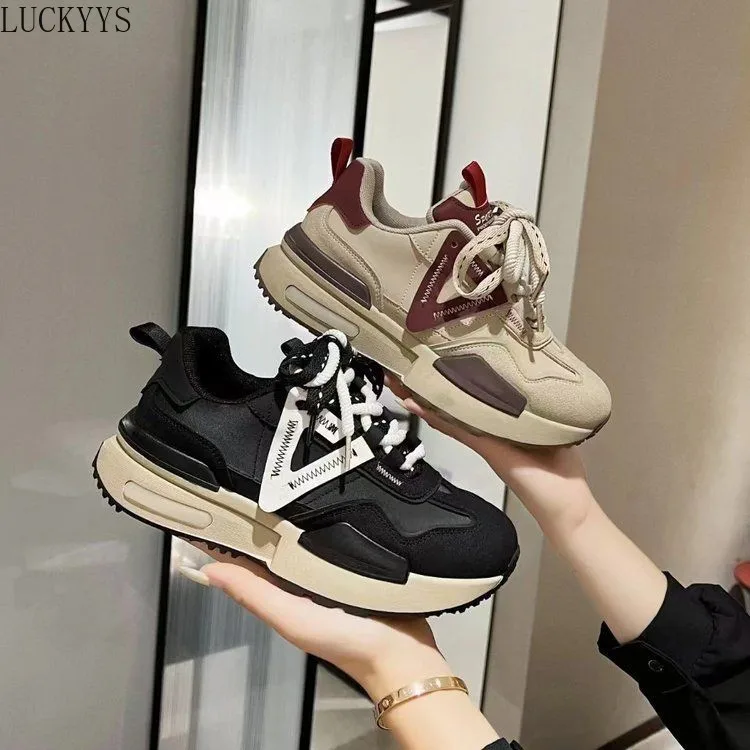 2024 Nieuwe Dames Zinksulfide Hardloopsneakers Rond Teen Casual Mode Preppy Stijl Ademende Dames Gevulkaniseerde Schoenen