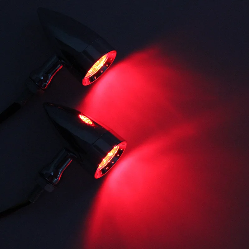 Pair Motorcycle LED Bullet Brake Blinker Turn Signal Tail Light For Harley Davidson XL Sportster 1200 883 Iron