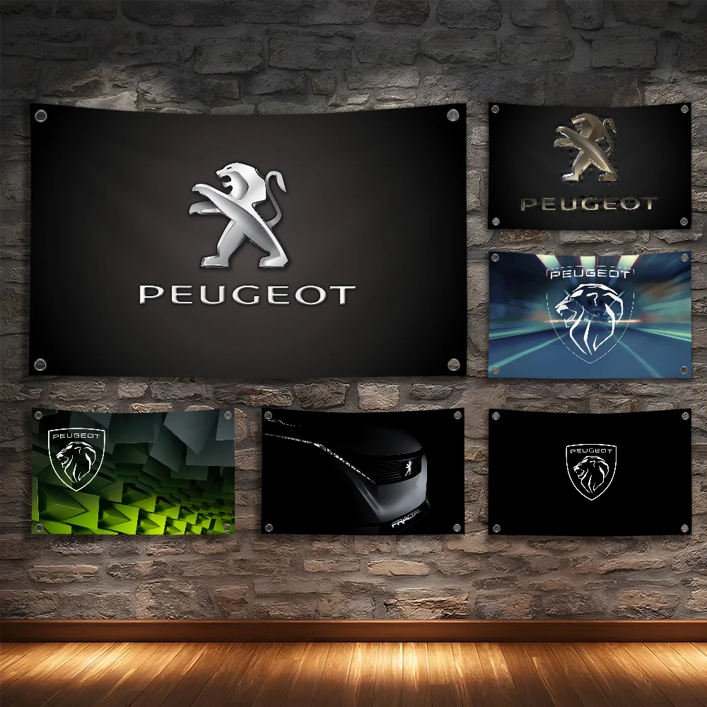 

3X5 FT T-PeugeotS-logo Flag Room Bedroom Home&Outdoor Wall Hanging Concert Printed Background Decoration Art Banner