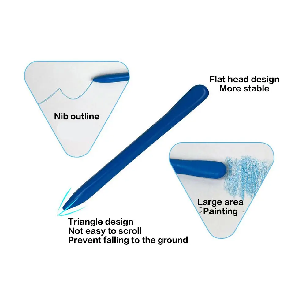 24 لونًا من البلاستيك غير القذرة أداة رسم يدوية قابلة للغسل لوحة زيتية عصا تلوين ملونة قلم شمع