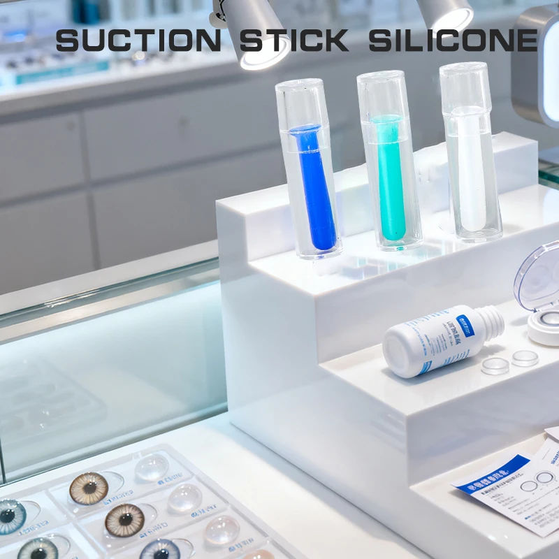 1pcs Practical Soft Hollow Silica Gel Stick Small Suction Cups Stick for Contact Lenses Useful Travel Mini Lens Remove Clamps