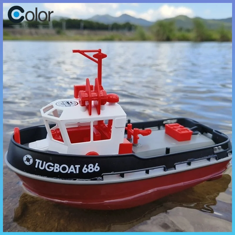 

Новая радиоуправляемая лодка 686 RC 1/72 с мощным двойным мотором, беспроводным радиоуправлением 2.4G, электрическая модель буксирного судна на пульте управления, игрушка для мальчиков