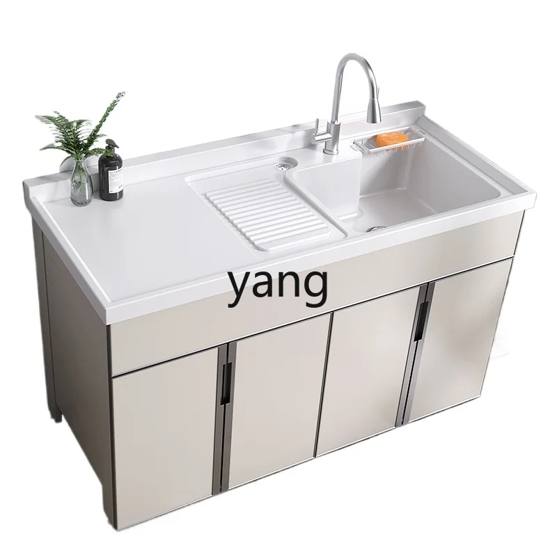 lmm Alumimum Wash Wardrobe Balcony Sink Whole Washbin Household with Washboard Wash