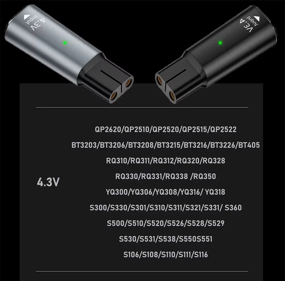 USB ​   محول طاقة من النوع C PD إلى تيار مستمر 4.3 فولت لماكينة حلاقة فيليبس ماكينة حلاقة كهربائية لقص الشعر موصل شحن سريع
