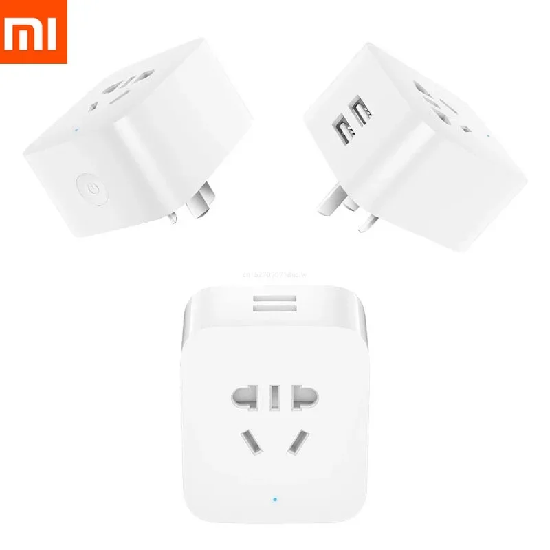 Original Xiaomi Mijia Smart Socket Plug WiFi Control Power Count Timer Switch Dual USB Socket Standard Plug Power Smart Socket