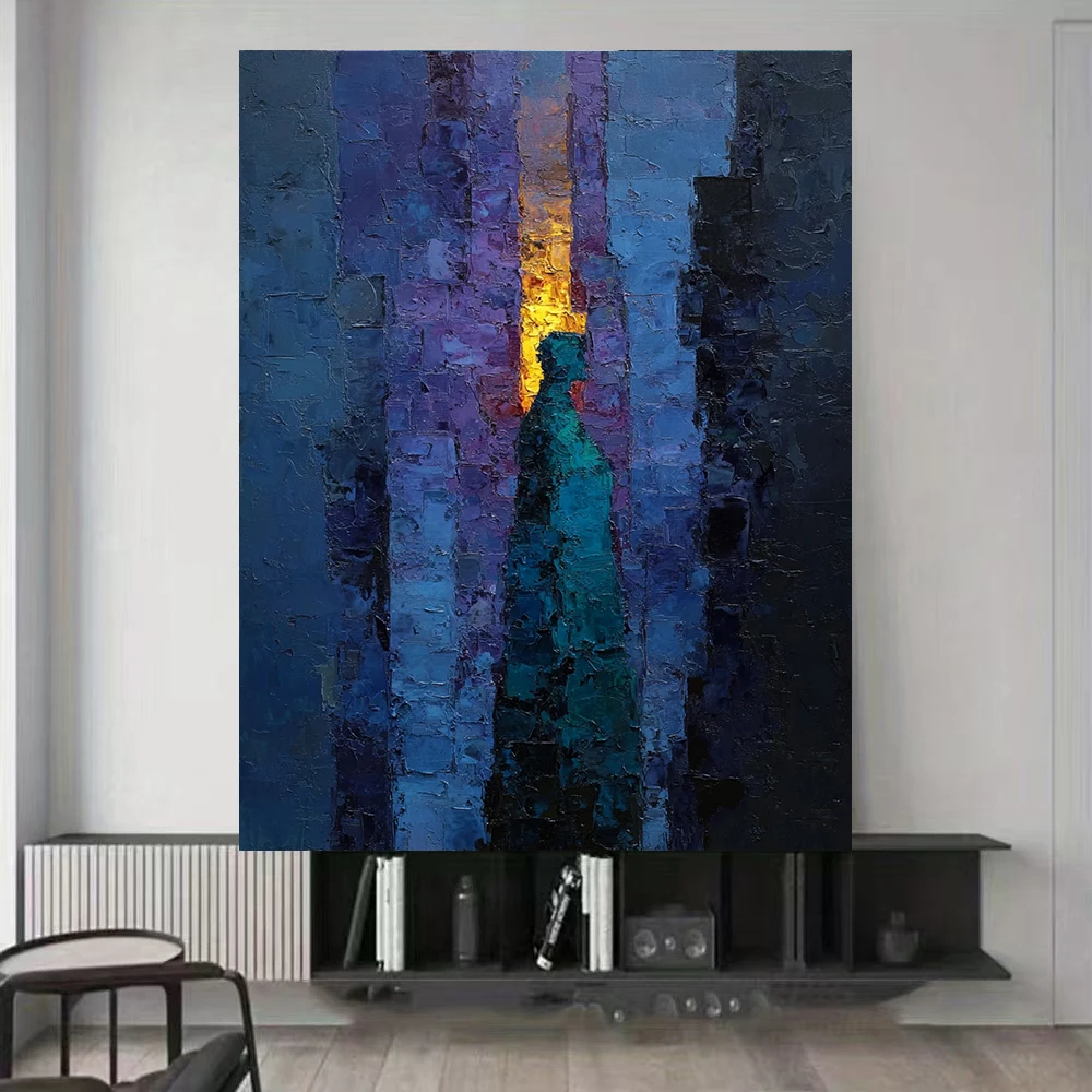 

Abstract Light And Shadow Figure Decoration Painting, Thick Texture Painting, Oil Painting, Living Room Wall Hanging Painting