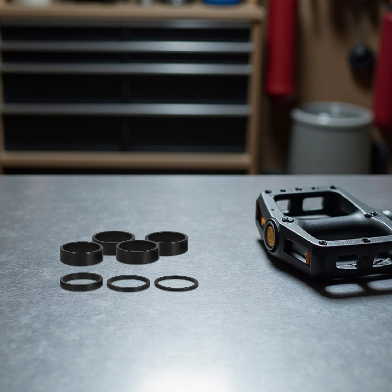 

7Pcs Mountain Bike Handlebar Stem Spacer Set Aluminum Alloy Headset Spacers 286mm Diameter Front Fork Washers Cycling